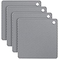Los mejores  - flintronic 4pcs Salvamanteles de Silicona- Sostenedor de Pote de Silicona Estera Antideslizante- Resistente al Calor…